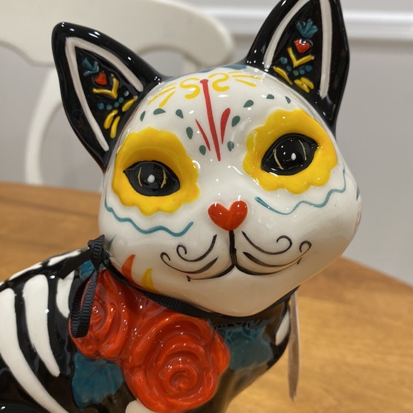 NWT.  BlueSky Clayworks, Day of the Dead cat figurine. - Picture 2 of 11